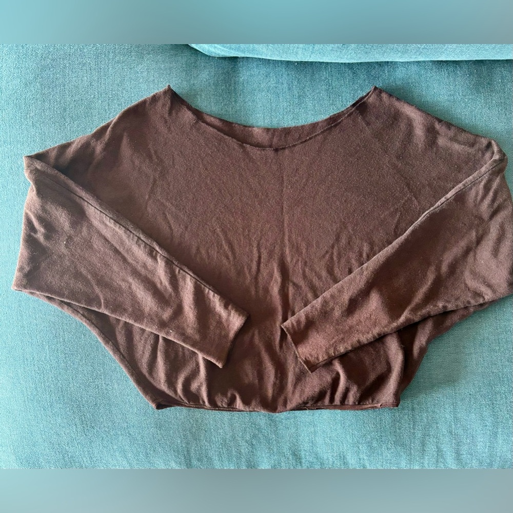 Gaia Conceptions Boat Neck Butterfly Cropped Shirt